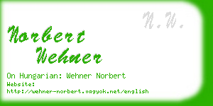 norbert wehner business card